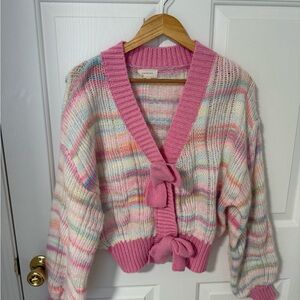 🌷 NWOT  Pink Multicolor Cardigan